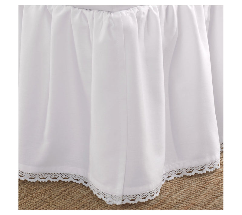 Laura Ashley Crochet White Queen Ruffled Bedskirt — View 2