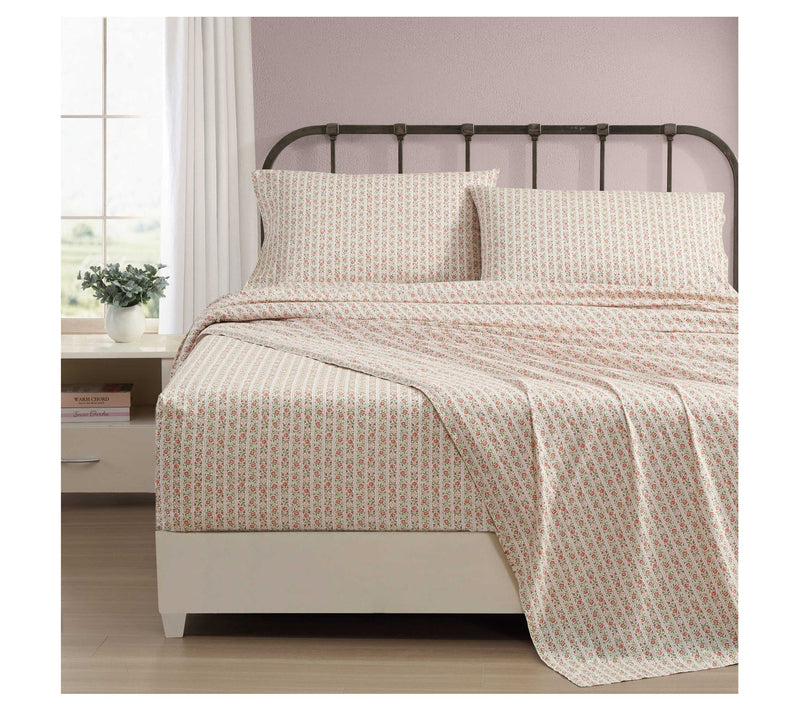 Laura Ashley Marta Stripe Pink Queen Sheet Set — View 2