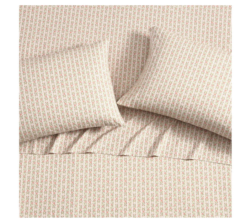 Laura Ashley Marta Stripe Pink Queen Sheet Set — View 3