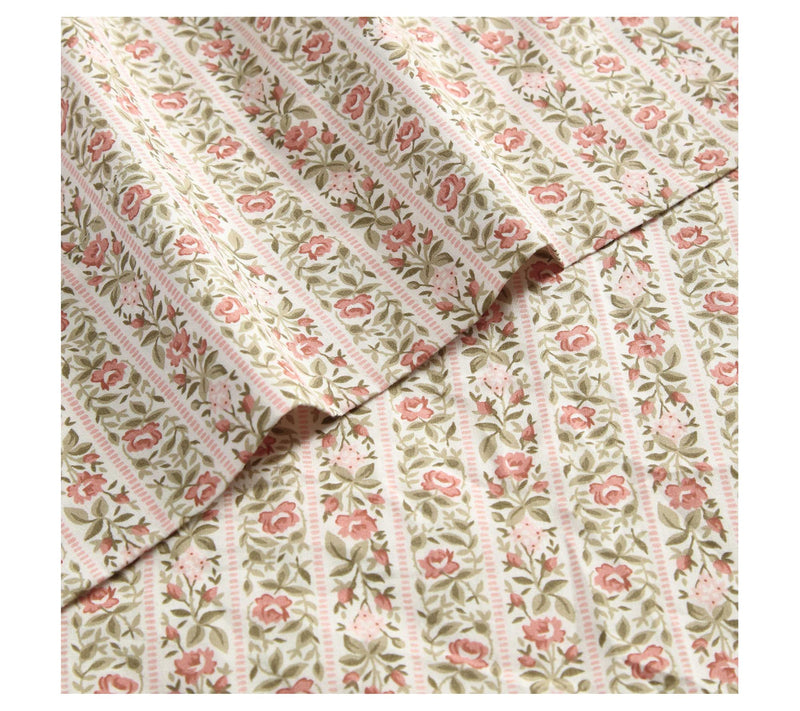 Laura Ashley Marta Stripe Pink Queen Sheet Set — View 4