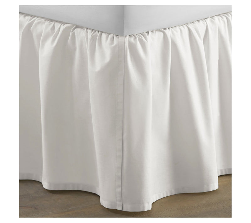 Laura Ashley Solid White Queen Ruffled Bedskirt — View 2