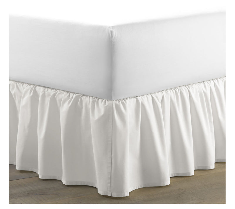 Laura Ashley Solid White Full Ruffled Bedskirt — Main view