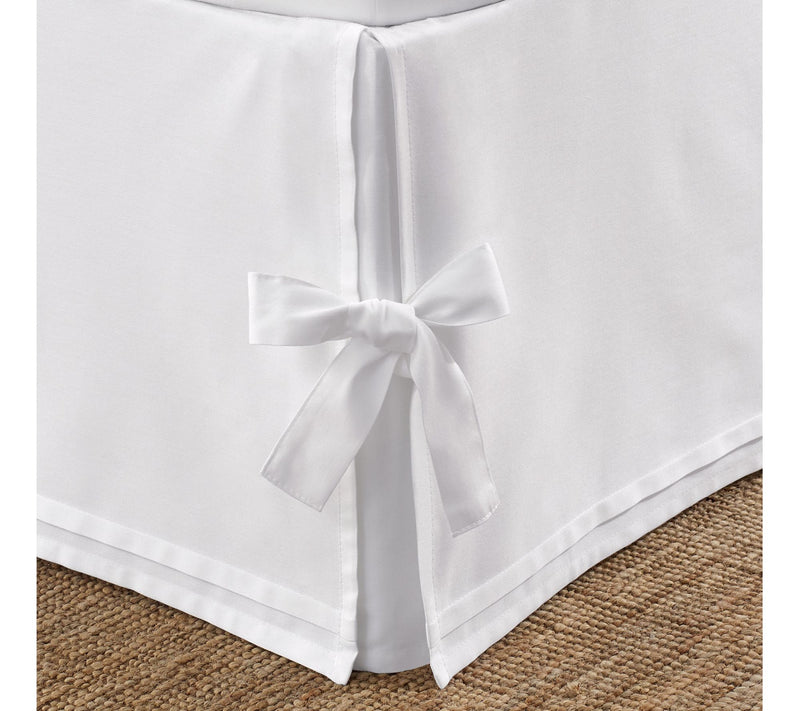 Laura Ashley Solid White Twin Tailored Bedskirt — View 2