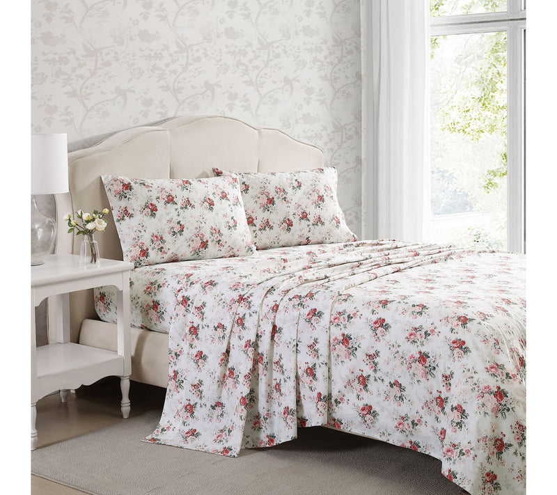 Laura Ashley Ashfield Pink King Sheet Set — Main view
