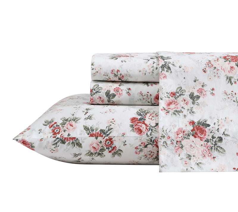 Laura Ashley Ashfield Pink Twin Sheet Set — View 10