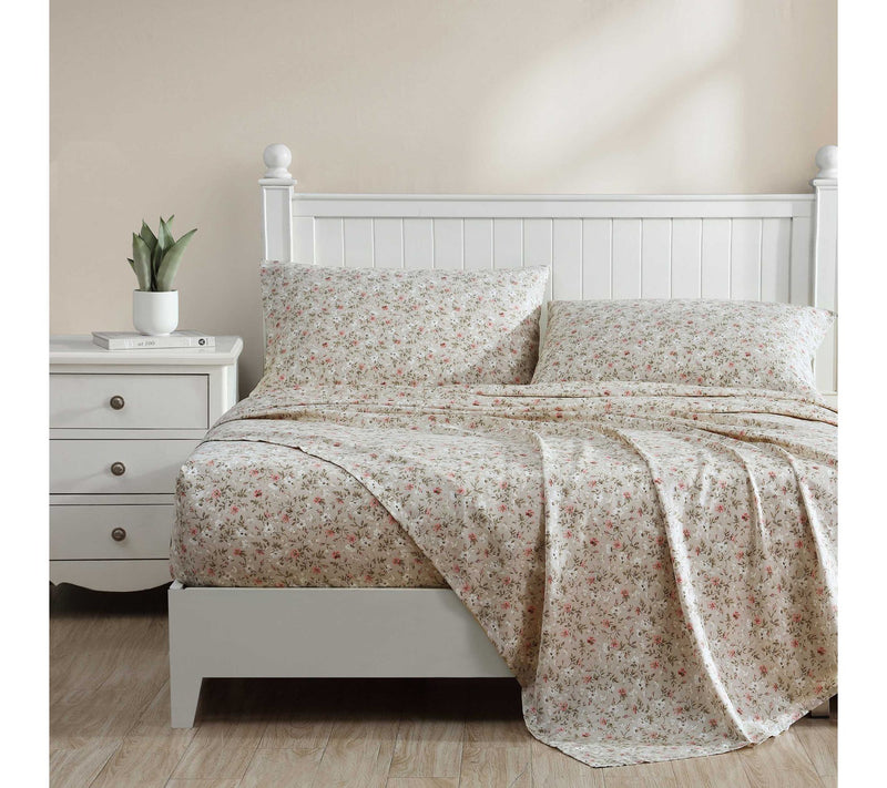 Laura Ashley Bonnie Beige-Pink Queen Sheet Set — View 2