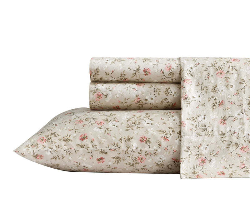 Laura Ashley Bonnie Beige-Pink Queen Sheet Set — View 8