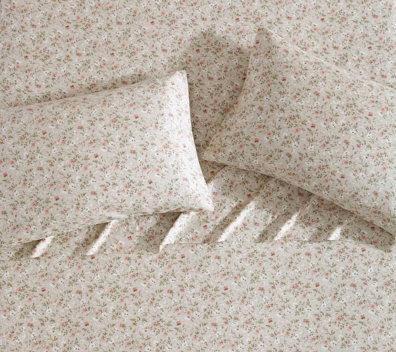 Laura Ashley Bonnie Beige-Pink Queen Sheet Set — View 3
