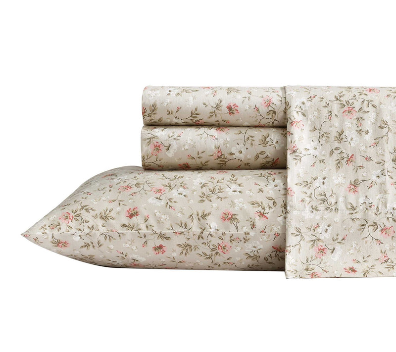 Laura Ashley Bonnie Beige-Pink Queen Sheet Set — Main view
