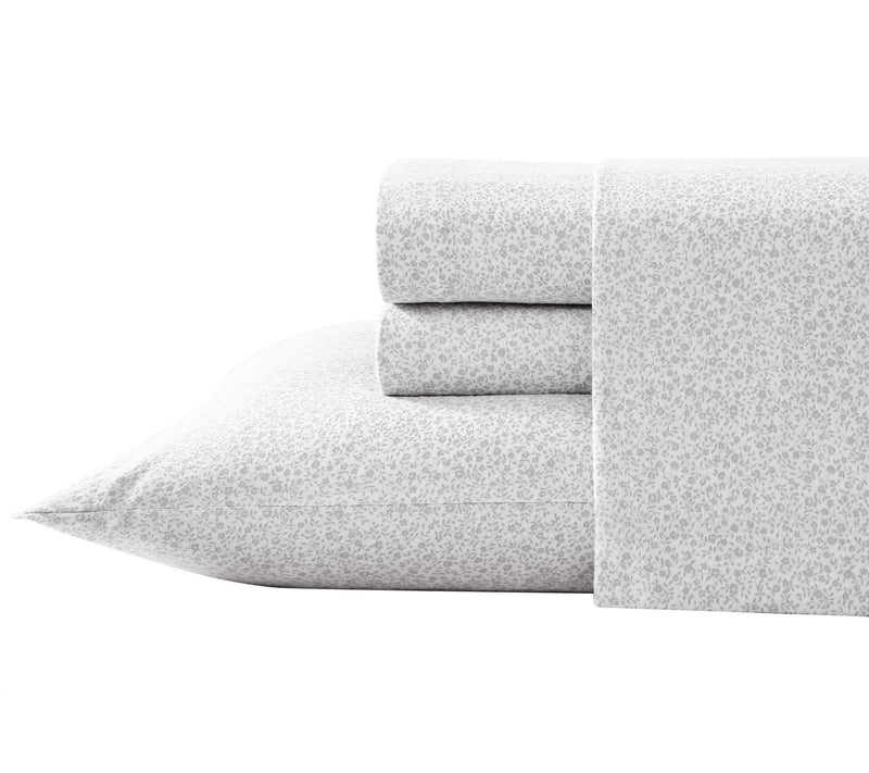 Laura Ashley Chelsie Vine Grey Twin Flannel  Sheet Set — Main view