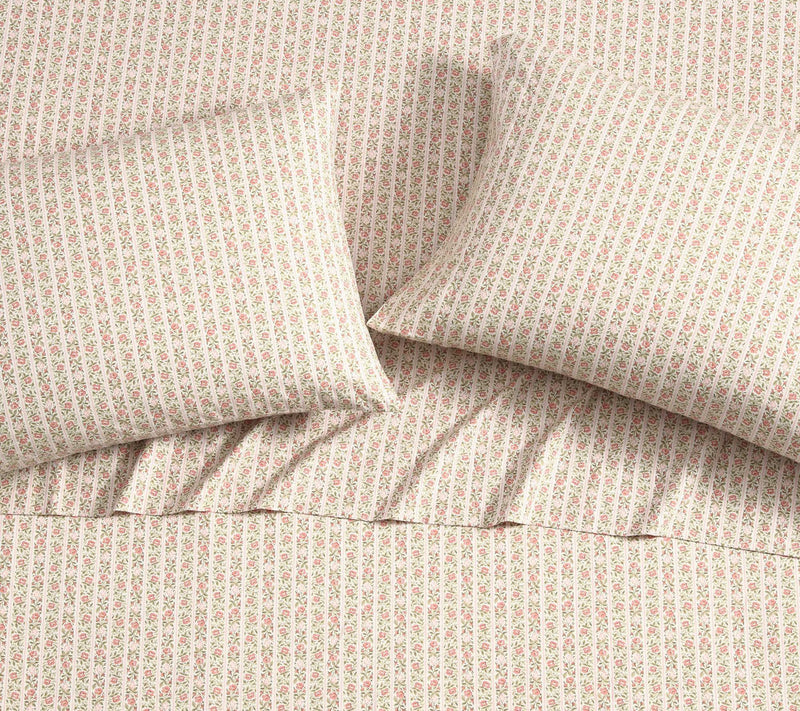 Laura Ashley Marta Stripe Pink King Sheet Set — View 3