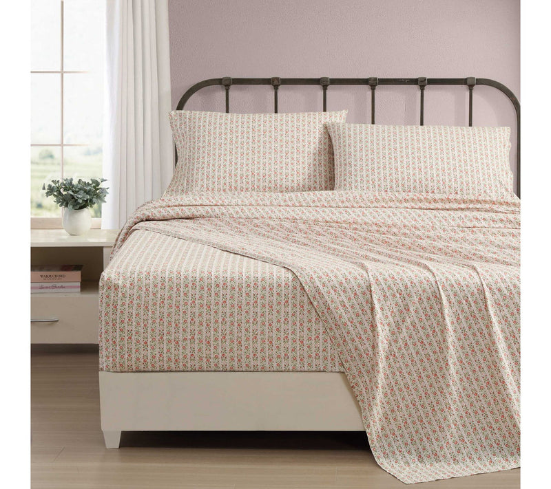 Laura Ashley Marta Stripe Pink King Sheet Set — View 2