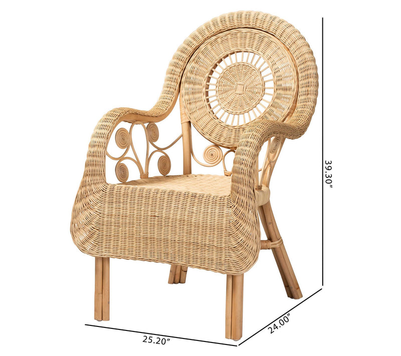 bali & pari Putri Natural Rattan Arm Chair — View 8