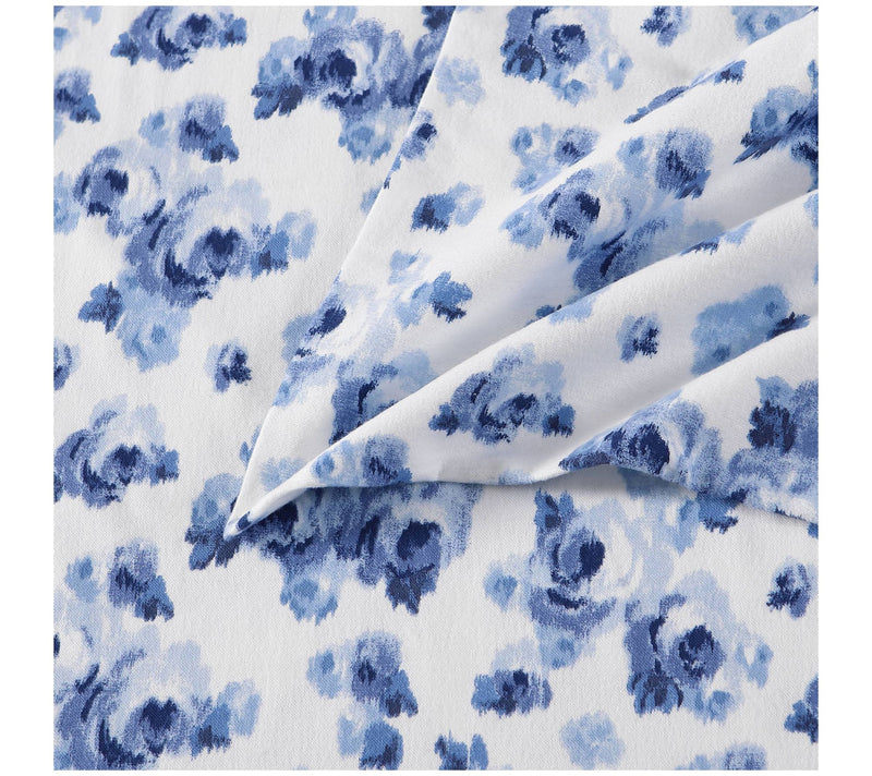 Laura Ashley Emelisa Blue King Flannel Sheet Set — View 6