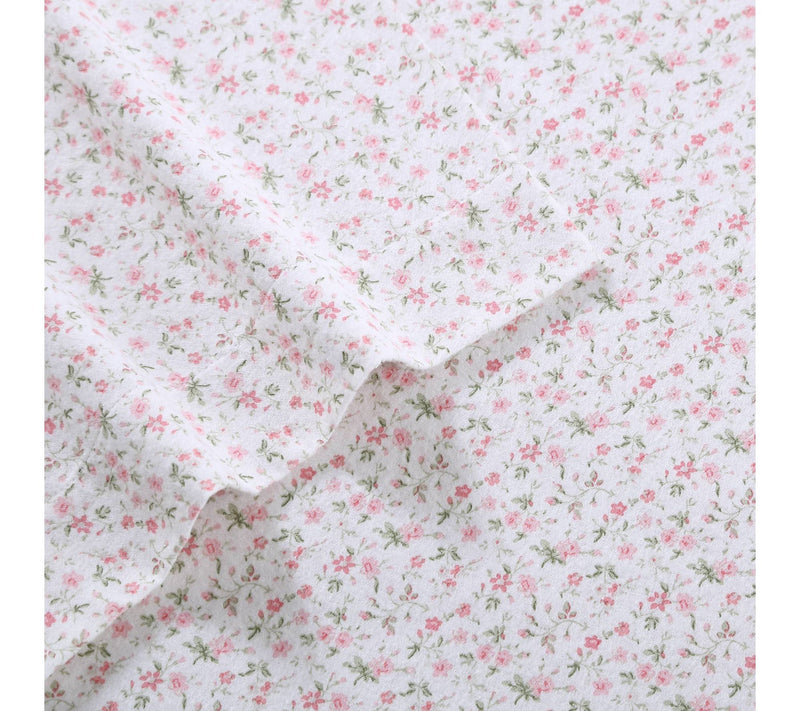 Laura Ashley Evie Soft Pink Queen Flannel SheetSet — View 4