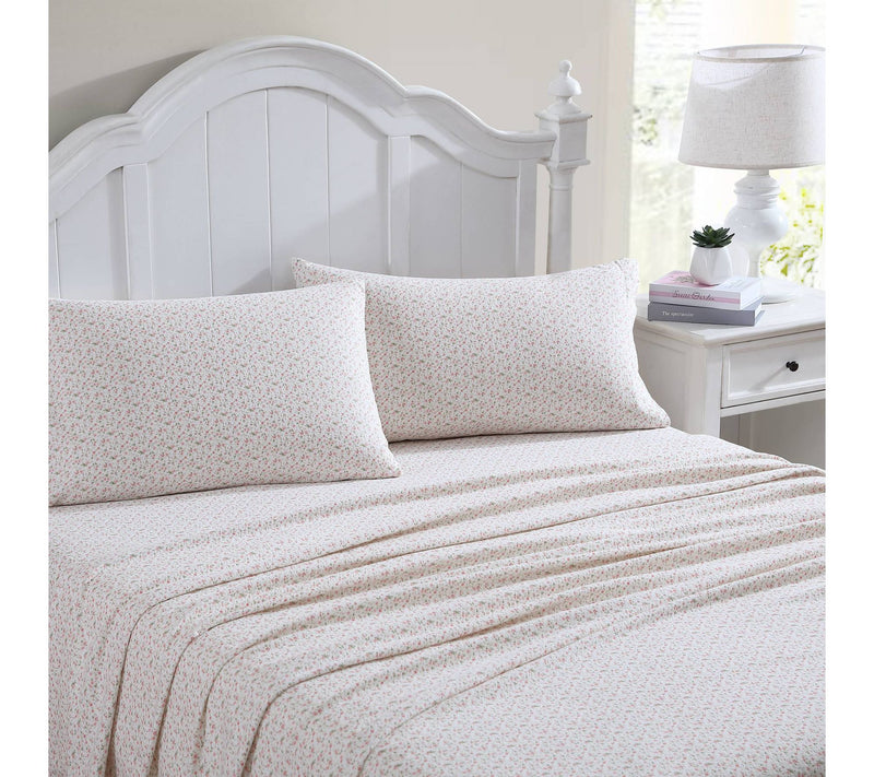 Laura Ashley Evie Soft Pink Full Flannel Sheetet — Main view