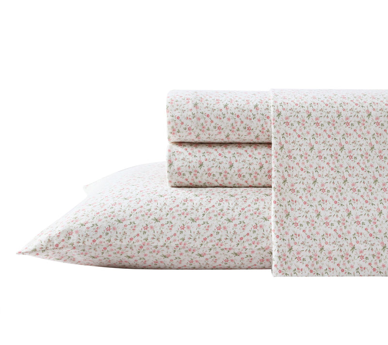 Laura Ashley Evie Soft Pink Full Flannel Sheetet — View 10