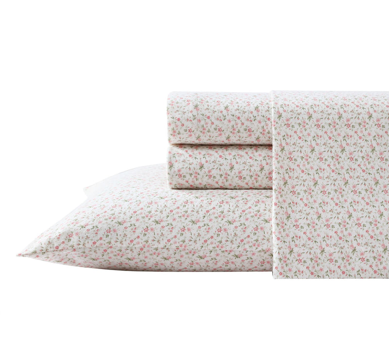 Laura Ashley Evie Soft Pink King Flannel Sheetet — View 10