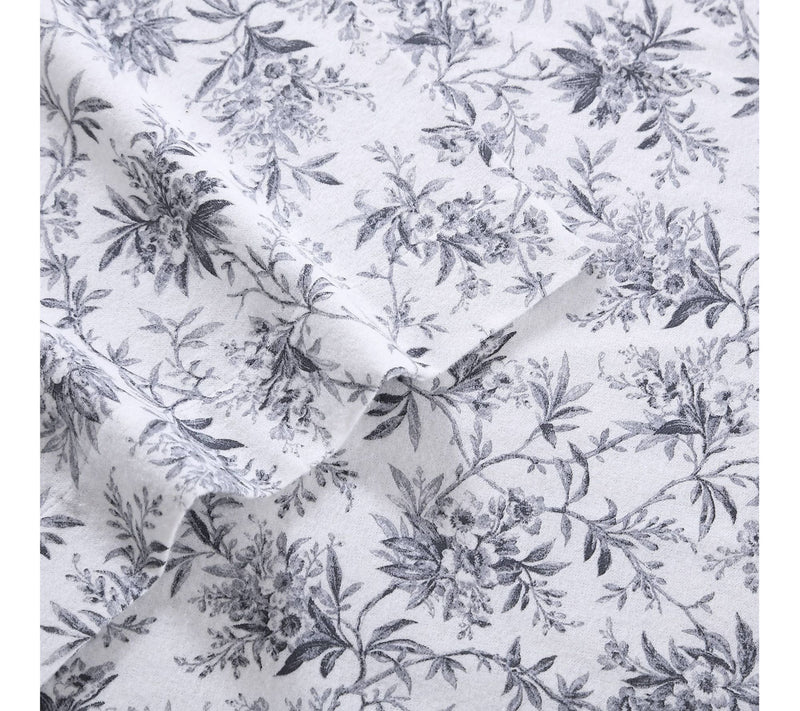 Laura Ashley Faye Black Toile Full Flannel Sheet Set — View 4