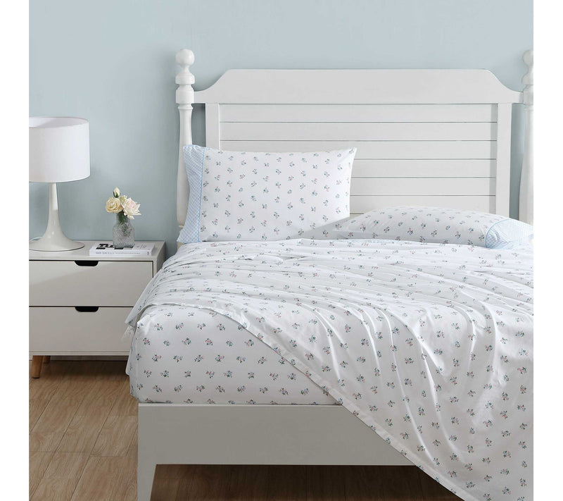 Laura Ashley Harperette Pink-Blue Full Sheet Set — View 2