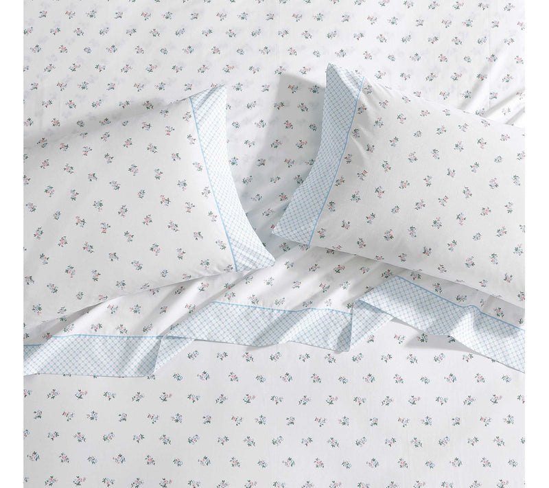 Laura Ashley Harperette Pink-Blue Full Sheet Set — View 3