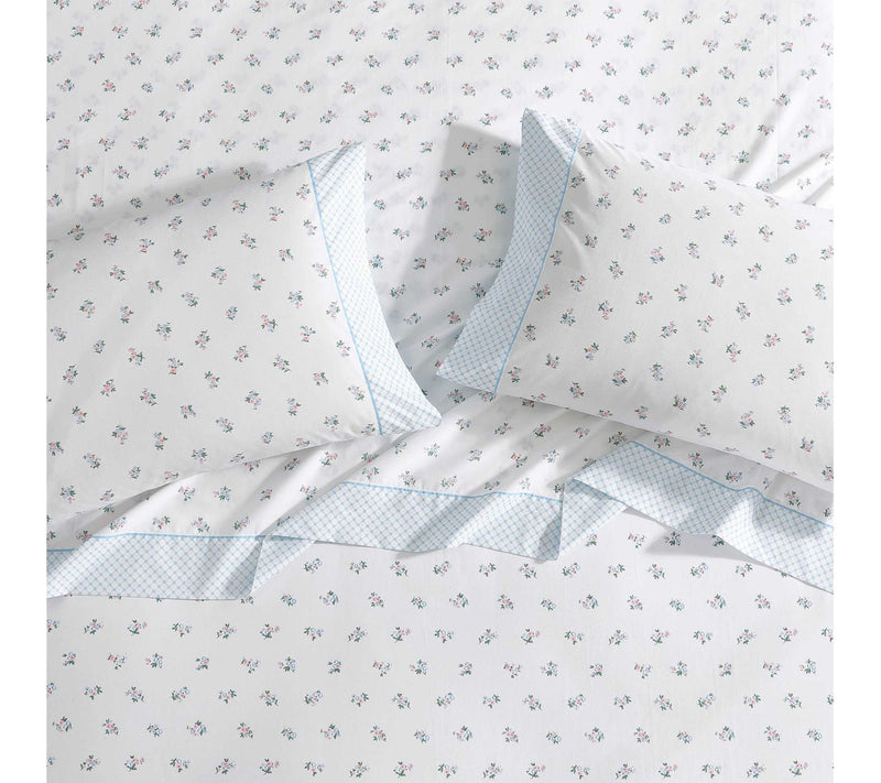 Laura Ashley Harperette Pink-Blue King Sheet Set — View 3