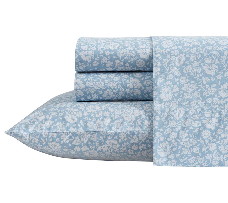 Laura Ashley Heirloom Ditzy Blue Queen Sheet Set — Main view