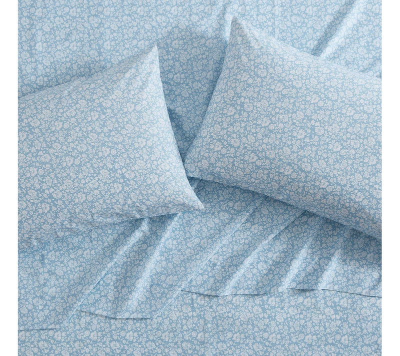 Laura Ashley Heirloom Ditzy Blue Twin Sheet Set — View 3