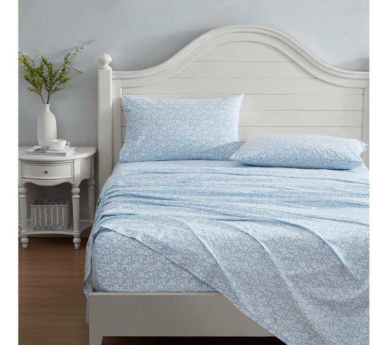 Laura Ashley Heirloom Ditzy Blue Twin Sheet Set — View 2