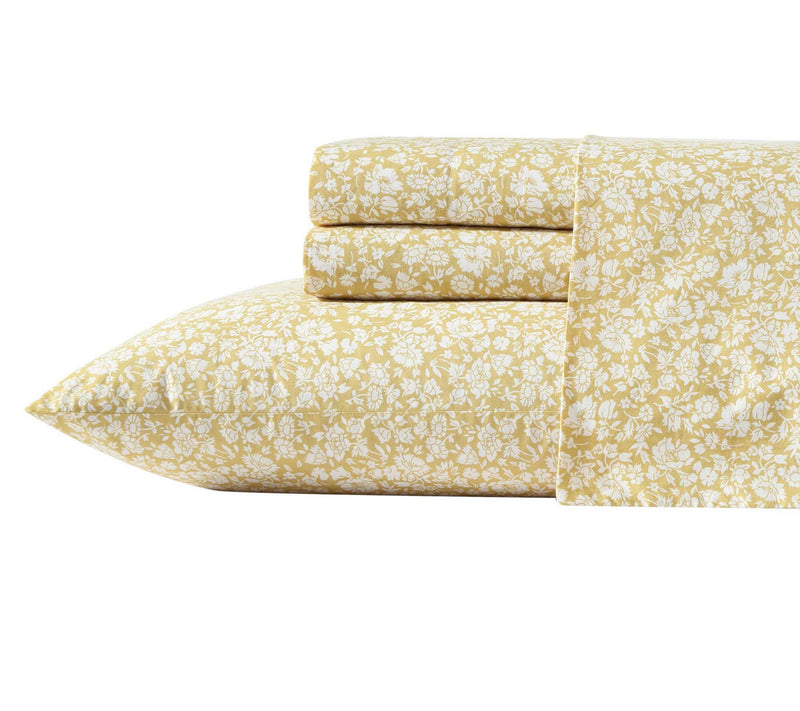 Laura Ashley Heirloom Ditzy Gold Twin Sheet Set — Main view