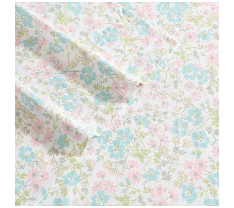 Laura Ashley Jaynie Blue-Pink Queen Sheet Set — View 4