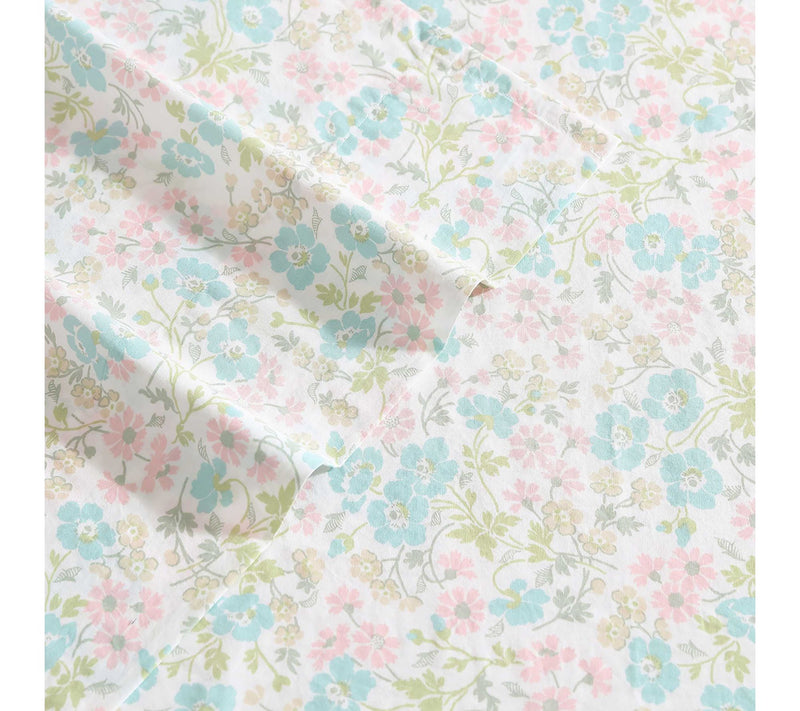 Laura Ashley Jaynie Blue-Pink King Sheet Set — View 4