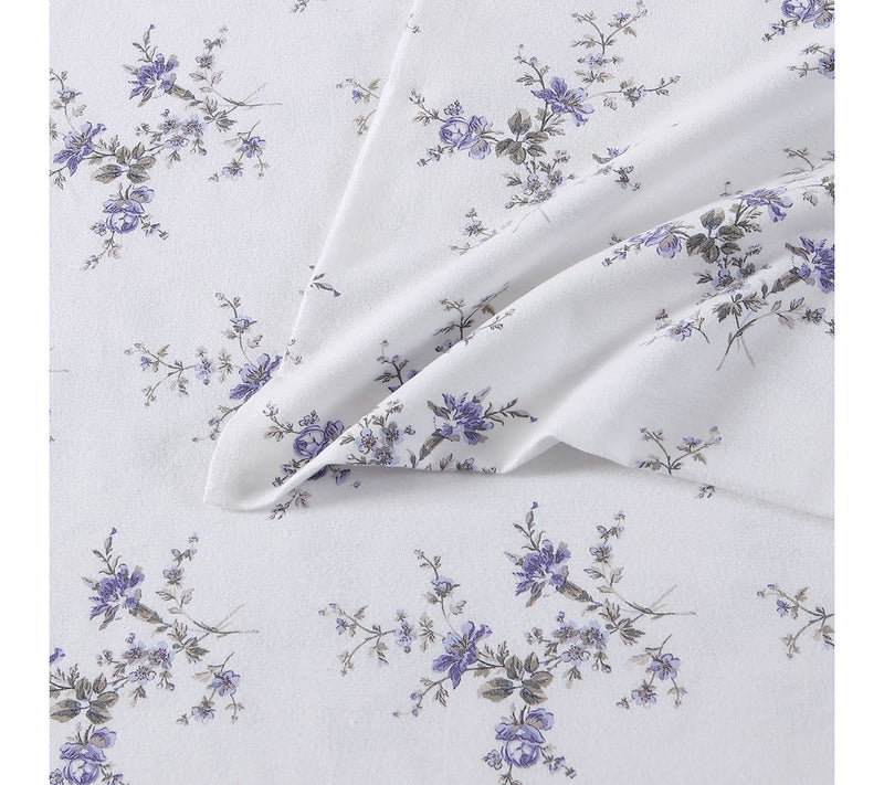 Laura Ashley Jessika Purple Queen Flannel SheetSet — View 4