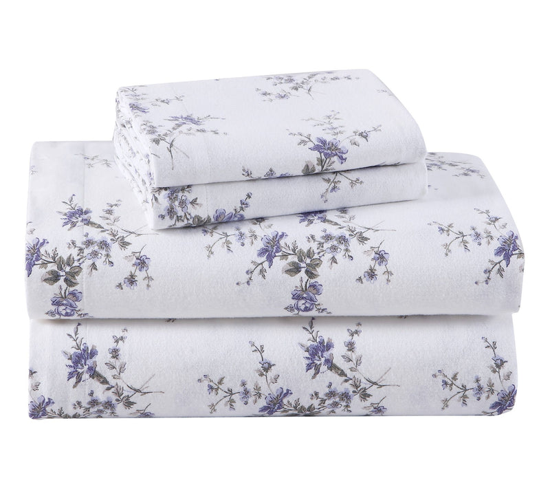 Laura Ashley Jessika Purple Full Flannel Sheetet — View 10