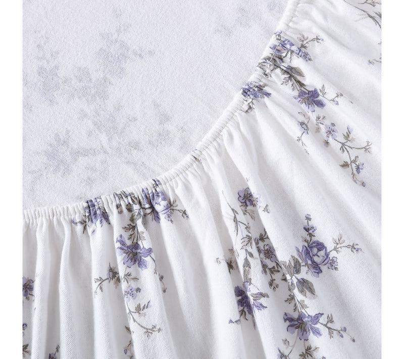 Laura Ashley Jessika Purple Full Flannel Sheetet — View 5