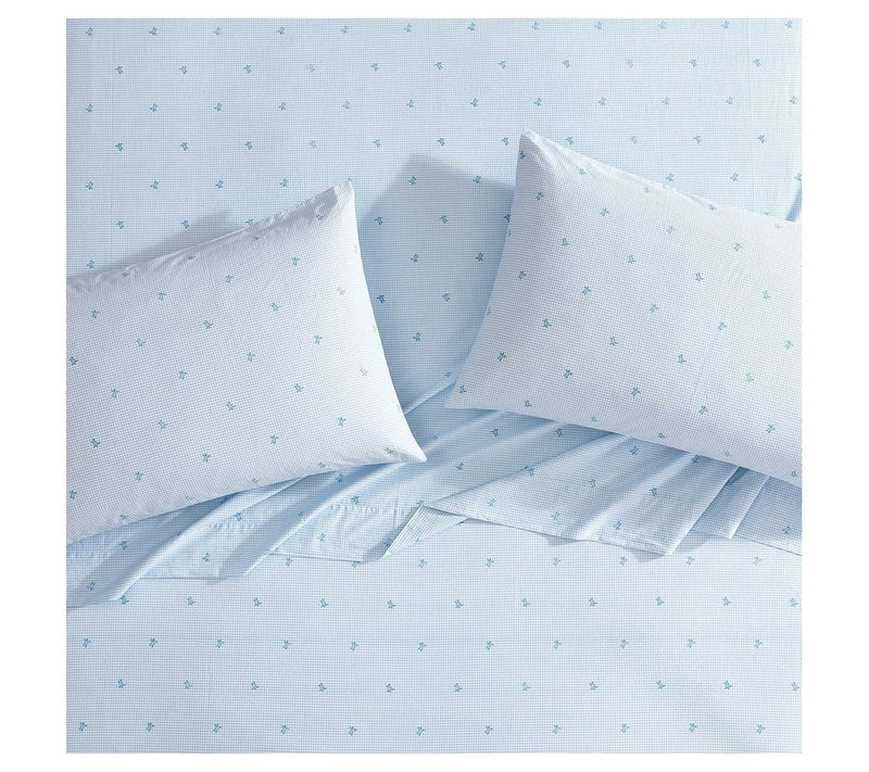 Laura Ashley Turtle Gingham Blue Queen Sheet Set — View 3