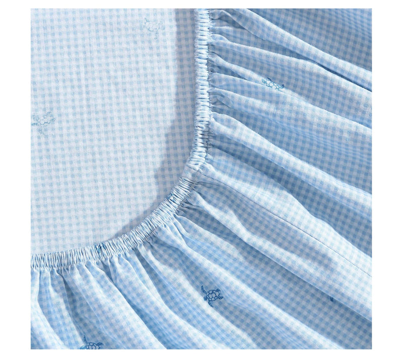 Laura Ashley Turtle Gingham Blue Queen Sheet Set — View 5