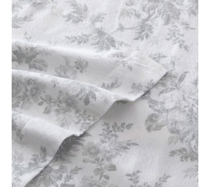 Laura Ashley Vanessa Grey King Flannel Sheet Set — View 4
