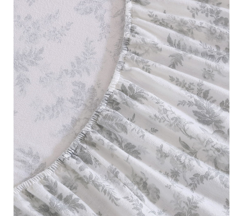 Laura Ashley Vanessa Grey King Flannel Sheet Set — View 5