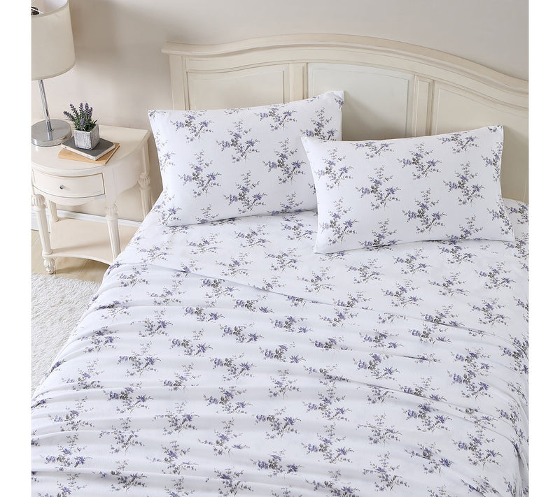 Laura Ashley Jessika Purple King Flannel Sheetet — View 2