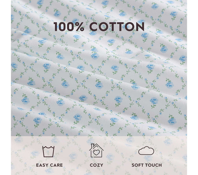 Laura Ashley Kate Blue-Green Twin Sheet Set — View 7