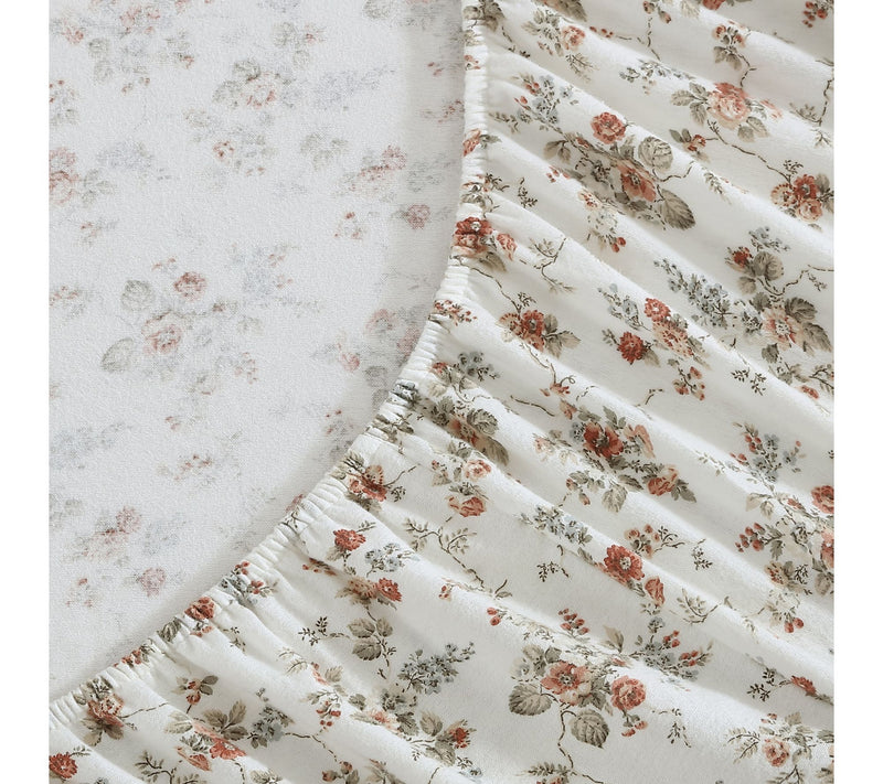 Laura Ashley Le Fleur Queen Flannel Sheet Set — View 5