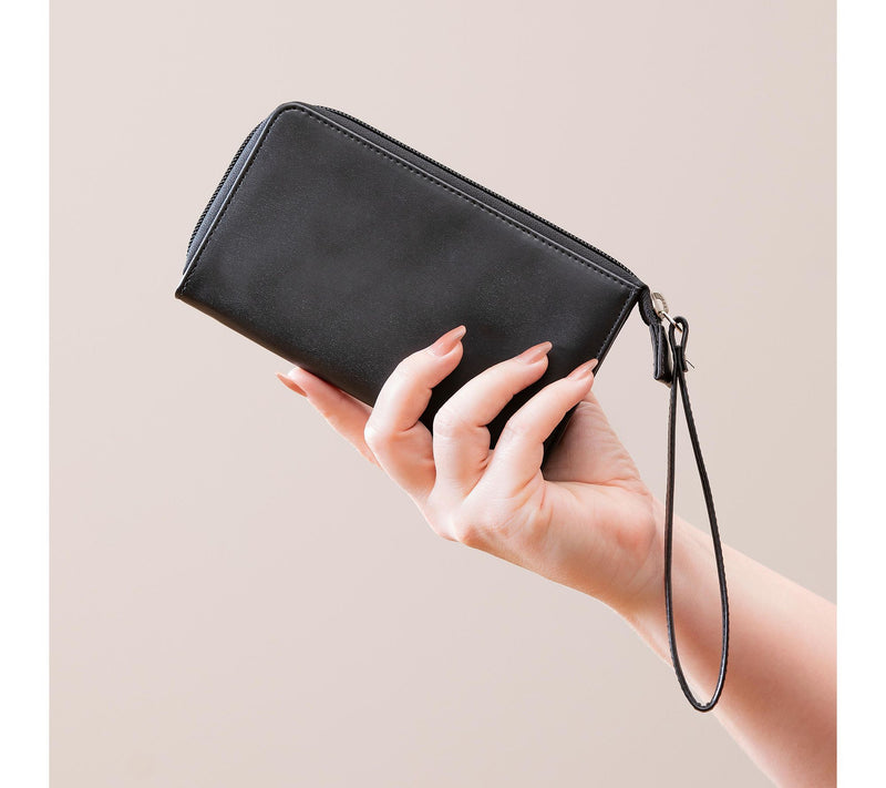 Evergreen Black Wristlet Wallet with Official NCAA School Logo — View 4
