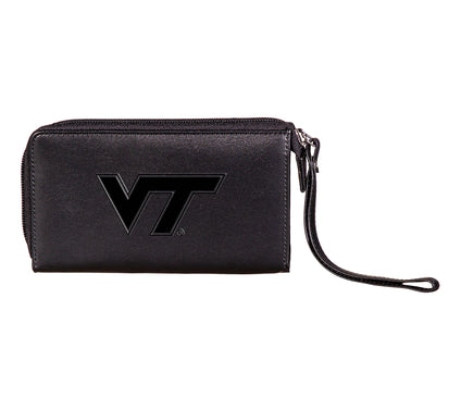 Evergreen Black Wristlet Wallet with Official NCAA School Logo
