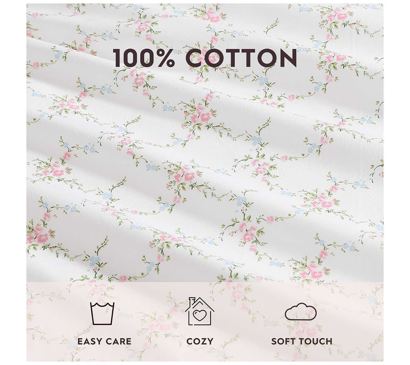 Laura Ashley Lynda Pink Full Sheet Set — View 8