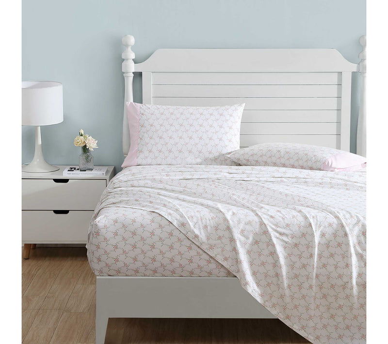 Laura Ashley Lynda Pink Full Sheet Set — View 3