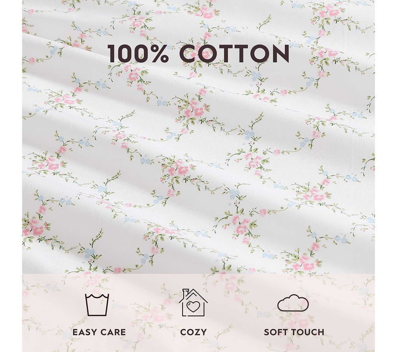 Laura Ashley Lynda Pink Twin Sheet Set — View 8