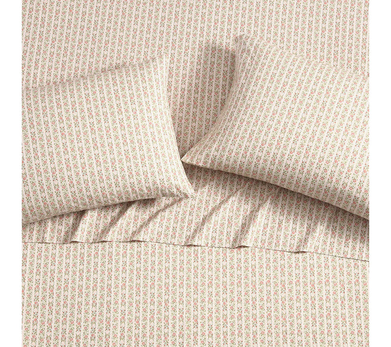Laura Ashley Marta Stripe Pink Twin Sheet Set — View 5