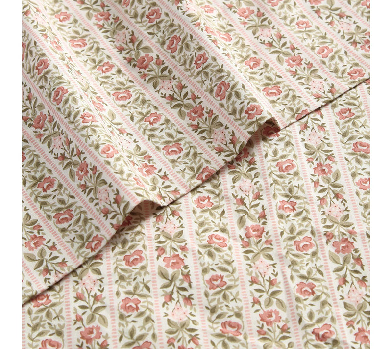 Laura Ashley Marta Stripe Pink Twin Sheet Set — View 2