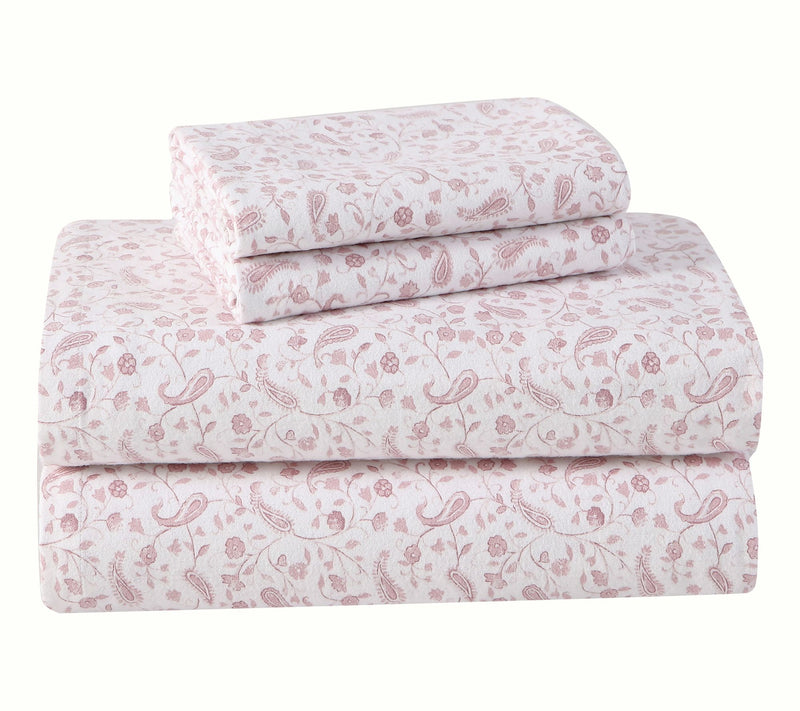 Laura Ashley Paisley Prance Pink Queen Flannelheet Set — View 10